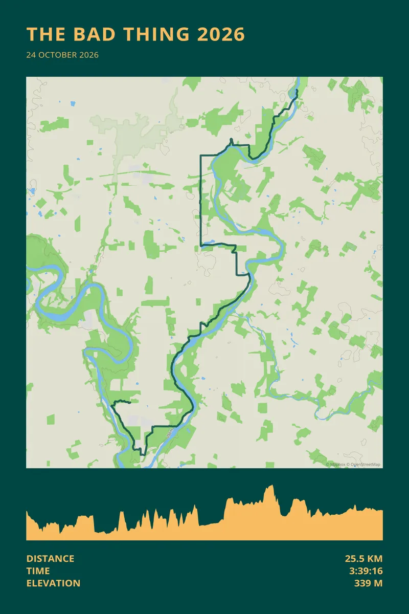 The Bad Thing 2026 custom route map print by Athlete Prints